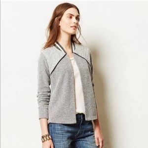 Anthro Dolan Grey Boucle Bomber Cardigan Sz S